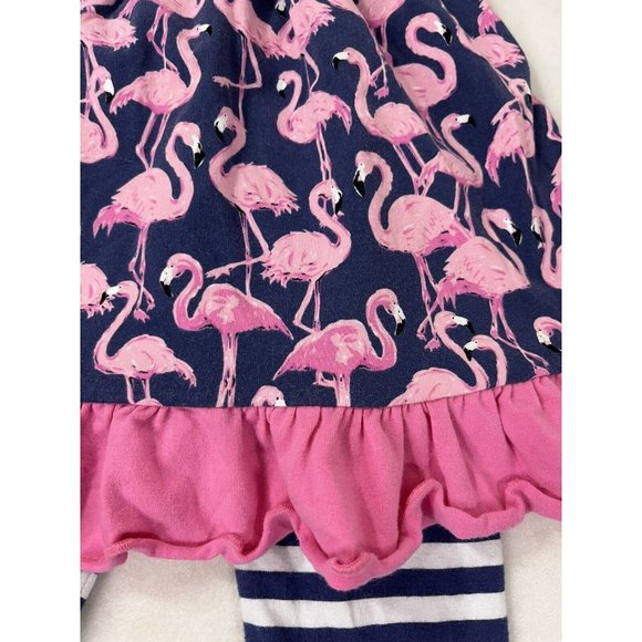 Simply Southern Flamingo Ruffle Outfit 2 Piece 2t - Picture 4 of 11